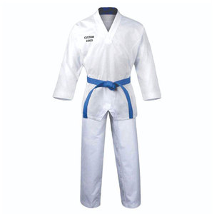 Kimono de karaté blanc en coton pour adulte unisexe, tenue d'arts martiaux respirante, coupe classique, une pièce, pour judo et BJJ - Product Image 2
