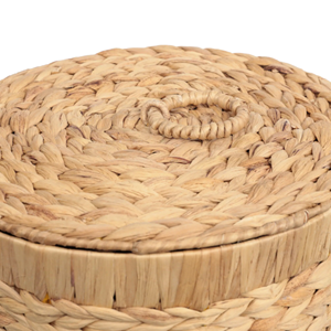 Decorative Woven Waste <b>Paper</b> Basket With Lid, Water Hyacinth Trash <b>Bin</b> for Office & Home Natural Boho Wastebasket From Vienam - Product Image 3