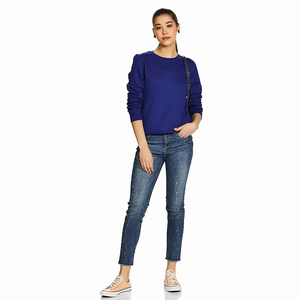 Sudadera Casual de Alta Calidad para Mujer 2025, 100% Algodón, Tejido de Felpa, Talla Grande, Bordado Personalizado, Servicio OEM, Invierno - Product Image 4