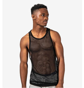 Débardeur de sport en maille tricotée pour homme, respirant, séchage rapide, personnalisable, idéal pour l'entraînement en salle de sport - Vente en gros OEM - Product Image 4