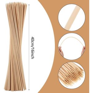 150 brochettes en bambou de 16 pouces pour barbecue, smores, guimauves, fontaine à chocolat, piquets de jardinage, artisanat de fruits, diamètre 4 mm - Product Image 3