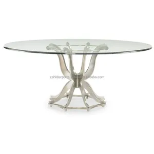 Juego de 3 mesas anidadas con mesas mixtas de mármol y metal para cenas de gala hechas por el gran mayorista Zahid Exports - Product Image 1