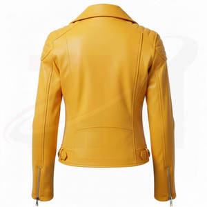 Chaqueta de cuero para mujer de diseño fabricado en fábrica, precio económico, con logo impreso personalizado, al por mayor. - Product Image 2