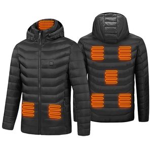 Giacca Invernale Leggera da Uomo con Cappuccio, Riscaldamento Elettrico a 3 Livelli, 8 Zone Riscaldanti, Cappotto Riscaldato con Zip Staccabile, 3 Modalità di Riscaldamento - Product Image 1