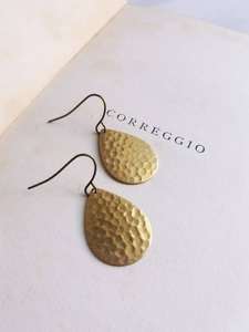 Handmade brass <b>earring</b> with matte finished - led free ecofriendly fashion jewelry - Product Image 2