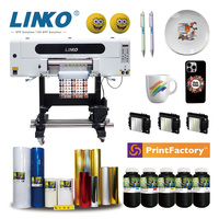 Mesin Cetak UV DTF Crystal Label Transfer Inkjet Semi-Otomatis A2 42cm AB Film Logo Stiker Roll-to-roll Led Sheet Printing Machine