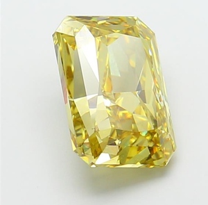 Diamant jaune fantaisie de taille émeraude cultivé en laboratoire, diamant de taille radiant, diamant non monté - Product Image 2