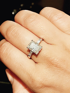 Unique quality 2.5 carat radiant Cut Diamond Engagement Ring in 18K Yellow Gold Vintage Style Women's Jewelry - Product Image 5
