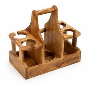 Porte-verres à vin en bois de manguier, vente en gros |   Accessoires de bar artisanaux - Product Image 1