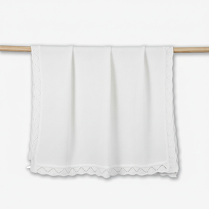 Couverture bébé tricotée rectangulaire en coton 100% écologique du Vietnam, lavable en machine à froid, pour printemps et automne, couleur unie, modèle ancien et adorable - Product Image 2