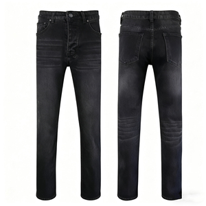 Men's Stretch Denim <b>Jeans</b> High <b>Elastic</b> Breathable Garment Dyed 100% Cotton Straight Fit Ripped Casual Urban Skateboard Style - Product Image 1