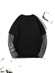 Printed Layered Sleeve Cotton T-Shirt Fashion Customization Two-piece Long Sleeved Round Neck Pullover Long Sleeved T-shirt - Product Image 4