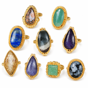 Anillos Gruesos Unisex de Estilo Gótico Bohemio Geométrico, Chapados en Oro de 18K, de Latón Sólido, Surtidos, de Moda, Venta al por Mayor - Product Image 1