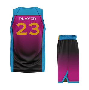 ชุดเสื้อบาสเก็ตบอลทีม 23 แบบซับลิเมชั่น ยูนิเซ็กซ์ ระบายเหงื่อได้ดี สีไล่ระดับ คอวี แขนกุด ทรงแอธเลติก สำหรับผู้ใหญ่ ทุกฤดูกาล - Product Image 2