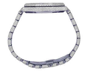 Reloj de Lujo para Hombre BOJ A.P.3, Esfera Azul Oscuro con Números Árabes, Movimiento de Cuarzo, Caja de Aleación, Cristal, Correa de 20 mm, Diamantes VVS, Moissanita, 41 mm, Escondido - Product Image 5