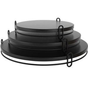 2025 nuevos soportes modernos de pastel de Metal negro, soportes de pastel estructurados decorativos multiútiles para fiestas de cumpleaños y decoración de pastel de boda - Product Image 1