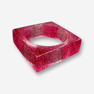 Serre-livres artisanal en résine époxy, forme ronde, paillettes roses, décoration traditionnelle pour Noël, la Saint-Valentin, la maison, artisanat - Product Image 1