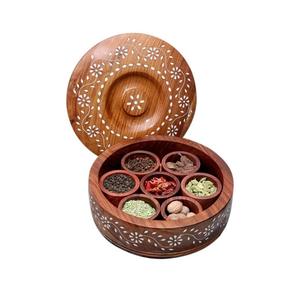 Artisan Wooden Spice <b>Box</b> Storage for Kitchen Counter Masala Collection <b>Herbs</b> Seasonings and Culinary Convenience - Product Image 3