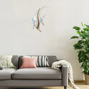 Arte de Pared de Pez Ángel Hecho a Mano en Metal, Escultura de Pez Costero, Decoración Colgante - Product Image 5