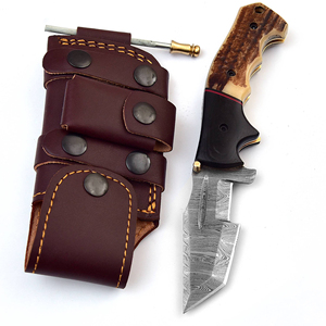 Juego de Cuchillos Plegables de Acero de Damasco Forjados a Mano, Cuchillos de Cocina de Acero de Damasco, Cuchillo Plegable Tipo Trucker - Product Image 6