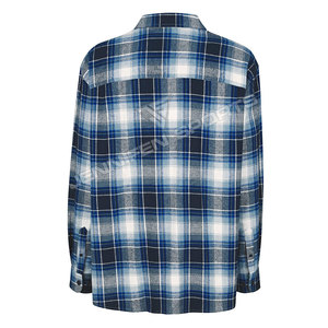 เสื้อเชิ้ตแขนยาวผู้ชายแบบขายส่ง ออกแบบเองได้ ผ้าขนสัตว์ 100% ผ้าแฟลนเนลลำลอง ลายสก็อต ผ้าฝ้าย สำหรับผู้ชาย - Product Image 2