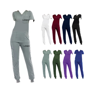 Nouvel ensemble de blouses médicales vert olive pour femmes 2026 – Haut à col en V avec poches et pantalon à taille élastique – Uniformes d'hôpital - Product Image 3