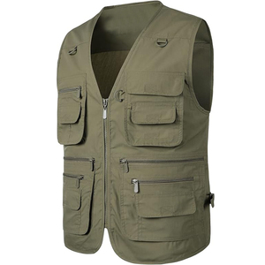 <b>Black</b> Color <b>Men</b> Multi Pocket Outdoor Fishing Safari Photography Cargo Hunting <b>Vest</b> Lightweight Breathable Quick Dry Sleeveless - Product Image 4