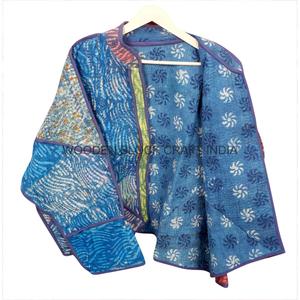 Veste Kantha en coton 400g respirante, écologique, à séchage rapide, imprimée, col mandarin, manches longues, pour femme, collection automne - Product Image 4