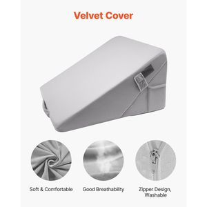 Almohada Ortopédica Ajustable en Forma de Cuña para Cama, Espuma de Alta Densidad 25D con Funda Suave Lavable, Ayuda para Dormir y Mejorar la Postura - Product Image 3