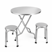 Table ronde pliante de 80 cm et 95 cm, imperméable, pour restaurant en plein air, fournie par l'usine