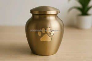 Custom Pet Cremation <b>Urn</b> Teal Color <b>Cat</b> Design with Customise Text Ali Handicrafts Indian Wholesale Supplier - Product Image 2