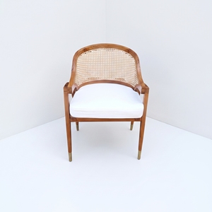 Fauteuil de salle à manger en teck naturel avec dossier en rotin, mobilier commercial pour restaurants, fabrication sur mesure, usine de meubles Jepara Indonésie - Product Image 4