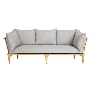 Canapé d'extérieur moderne en teck avec coussin résistant au soleil, fabricant OEM pour grossistes, fournisseur de meubles de jardin et de terrasse - Product Image 1