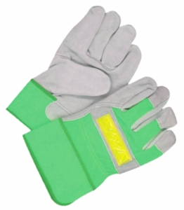 Guantes de Seguridad Industriales de Cuero Vacuno Reforzado de Primera Calidad con Dorso Fluorescente, Guantes de Trabajo de Goma Canadienses con Certificación CE - Product Image 3