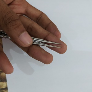 Ciseaux à cuticules en acier inoxydable allemand de 3,75 pouces, finition miroir, pour la manucure, la beauté des ongles, utilisation en salon de beauté, outils pour les ongles - Product Image 1