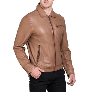 Chaqueta de Cuero de Oveja de Primera Calidad, Hecha Profesionalmente, de Cuero Genuino, Venta al por Mayor, Ligera, con el Mejor Diseño, para Hombre - Product Image 1