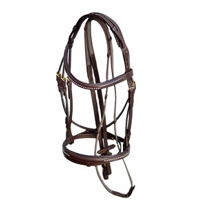 Brida de cuero ecuestre, hecha a mano, con cristales, venta al por mayor y fabricante - Product Image 1