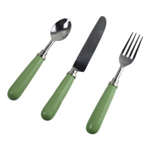 Juego de Cubiertos de Acero Inoxidable con Diseño de Mango de Cerámica, Decoración Moderna con Acabado Pulido, Diseño de Cuchara de Color - Product Image 4