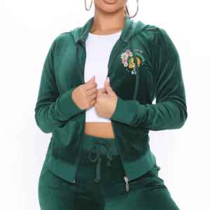 Sophisticated Solid Plain Two Piece Plus Size Minimalist Autumn Leisure Wear Aesthetic Velvet <b>Track</b> <b>Suit</b> - Product Image 5