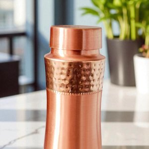 BURAQ HANDICRAT Copper Water <b>Bottle</b> 1L Design for Travel - Product Image 3