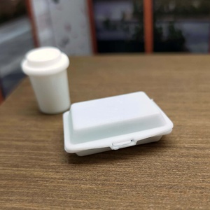 Boîte à fast-food miniature en plastique 1:12, meubles de maison de poupée, conteneur décoratif, modèle à l'échelle, accessoire blanc - Product Image 6
