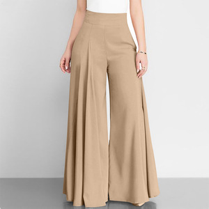 High Quality Women's Formal Corduroy Trouser Spandex/Cotton Eco-Friendly Quick Dry Breathable High Waist <b>Elastic</b> Waist Spring - Product Image 1
