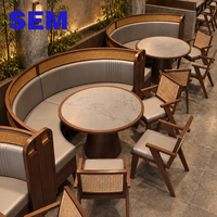 Bancs de café au design moderne SEM, tables et chaises de restaurant, ensembles de canapés en rotin pour restaurant, banquette pour café