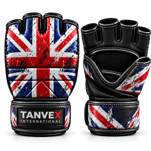 Guantes de MMA TANVEX INTERNATIONAL, Medios Dedos, Cuero PU, Cierre con Estampado, Transpirables, Elásticos y Ajustables para Artes Marciales - Product Image 5