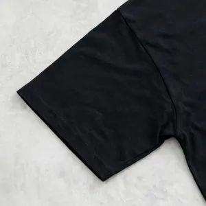 T-shirt homme noir uni à col rond |   T-shirt en coton à manches courtes, vêtement décontracté - Product Image 3