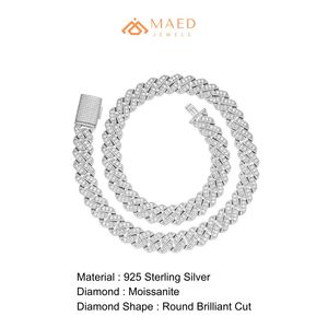 925 Sterling Silver Iced Out Cuban Link Moissanite Engagement <b>Necklace</b> Hip Hop <b>Chain</b> for Men - Product Image 6