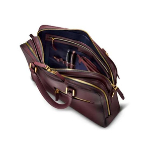 Sacoche d'ordinateur portable unisexe en cuir véritable, de luxe, classique, imperméable, légère, avec fermeture éclair, sac à main professionnel, sac à bandoulière de bureau - Product Image 3