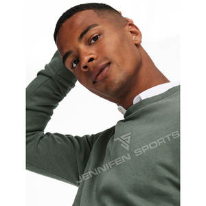 เสื้อสเวตเชิ้ตคอกลมผ้าฟลีซคอตตอน 100% พิมพ์ลายฤดูหนาวแบบกำหนดเองสำหรับผู้ชายไซส์ใหญ่ พร้อมพิมพ์โลโก้ตามสั่ง - Product Image 5