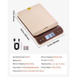 Báscula Digital de Alta Precisión para Envíos Postales, 88 Libras, con Funciones de Retención/Tara/Apagado Automático, Diseño con Soporte Abatible para Pesaje - Product Image 4