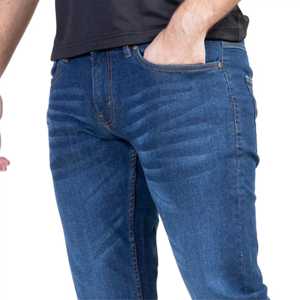 Smart Fit <b>Stretch</b> <b>Denim</b> Jeans Blue Men's Stretchable Tapered Leg Jeans Comfortable Cotton Blend Stylish Casual Wear Pants - Product Image 3